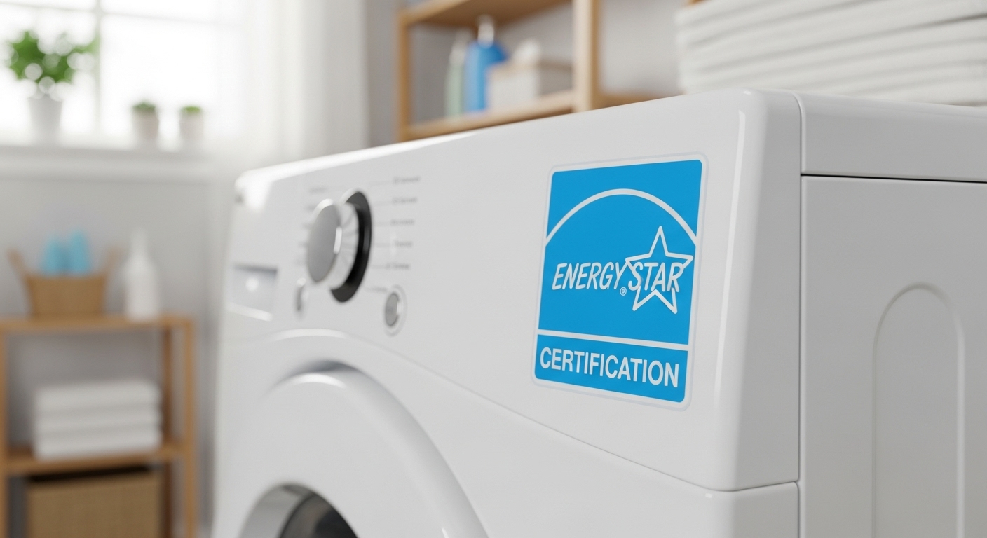 Close-up of an Energy Star certified appliance label