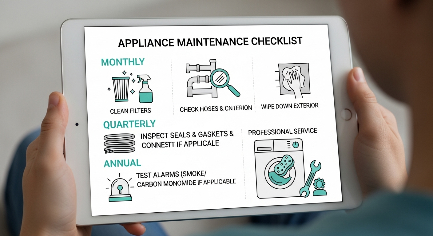 A detailed checklist for a home appliance maintenance schedule