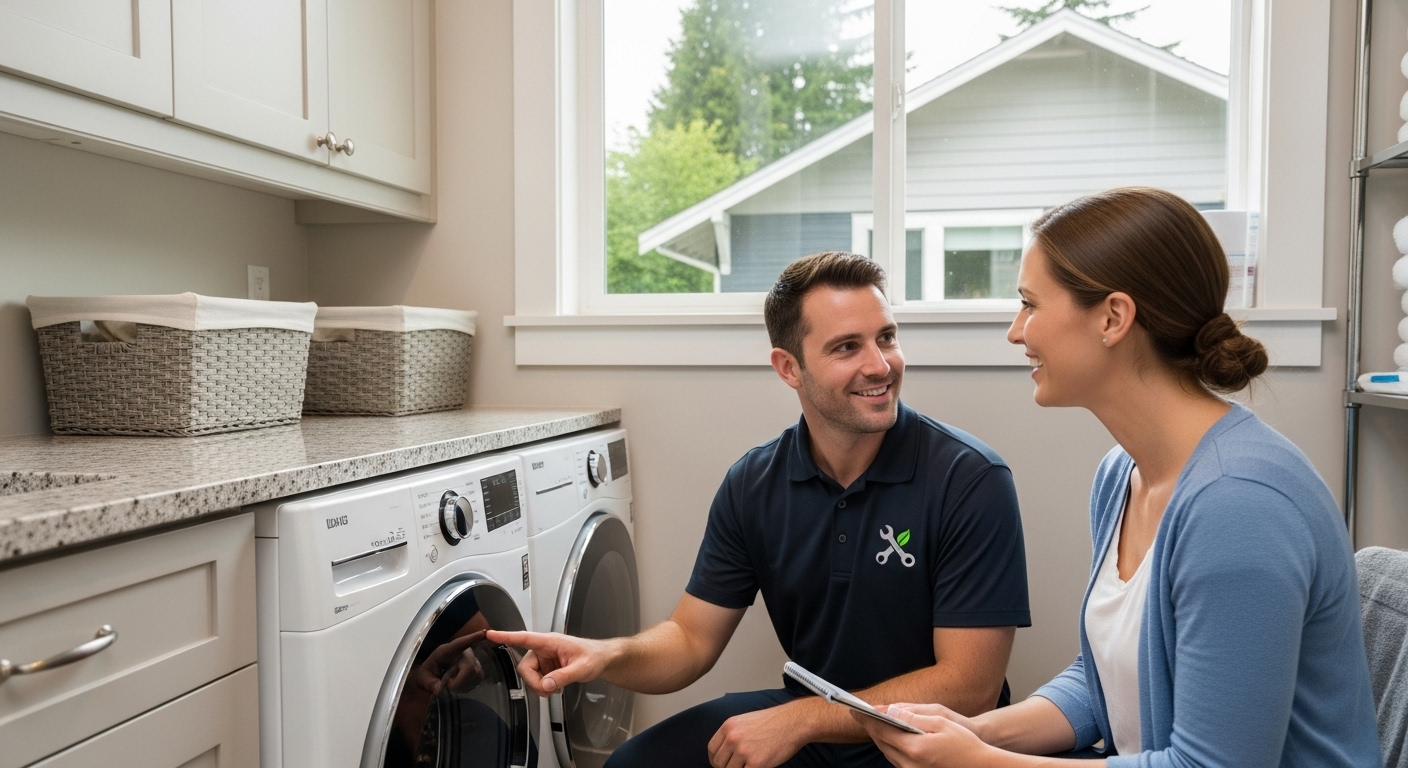 Professional technician installing smart appliance in Vancouver