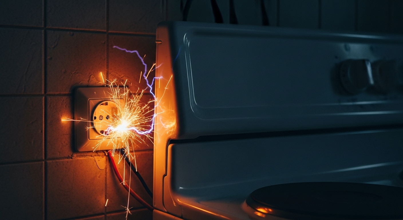 Electrical fire hazard caused by incorrect appliance installation