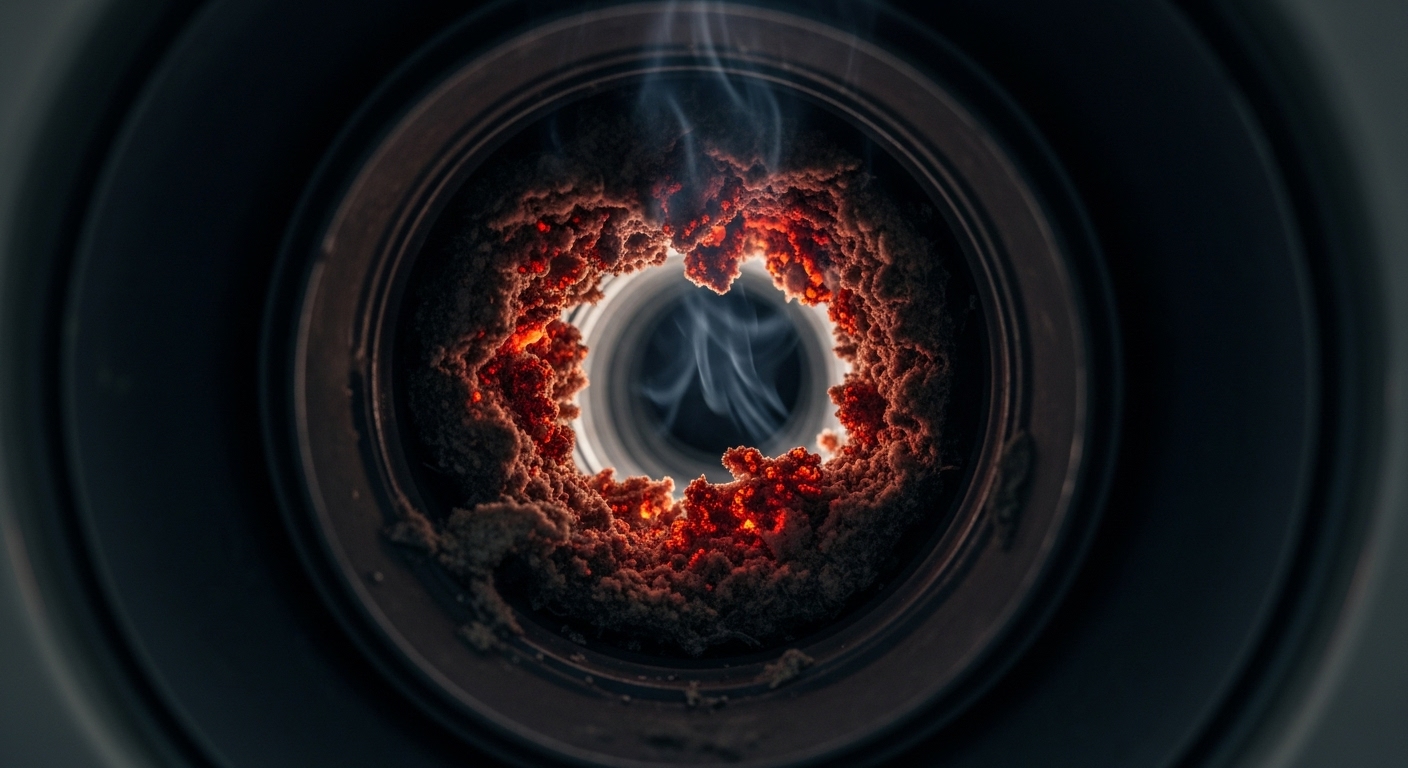 Clogged dryer vent creating a fire hazard