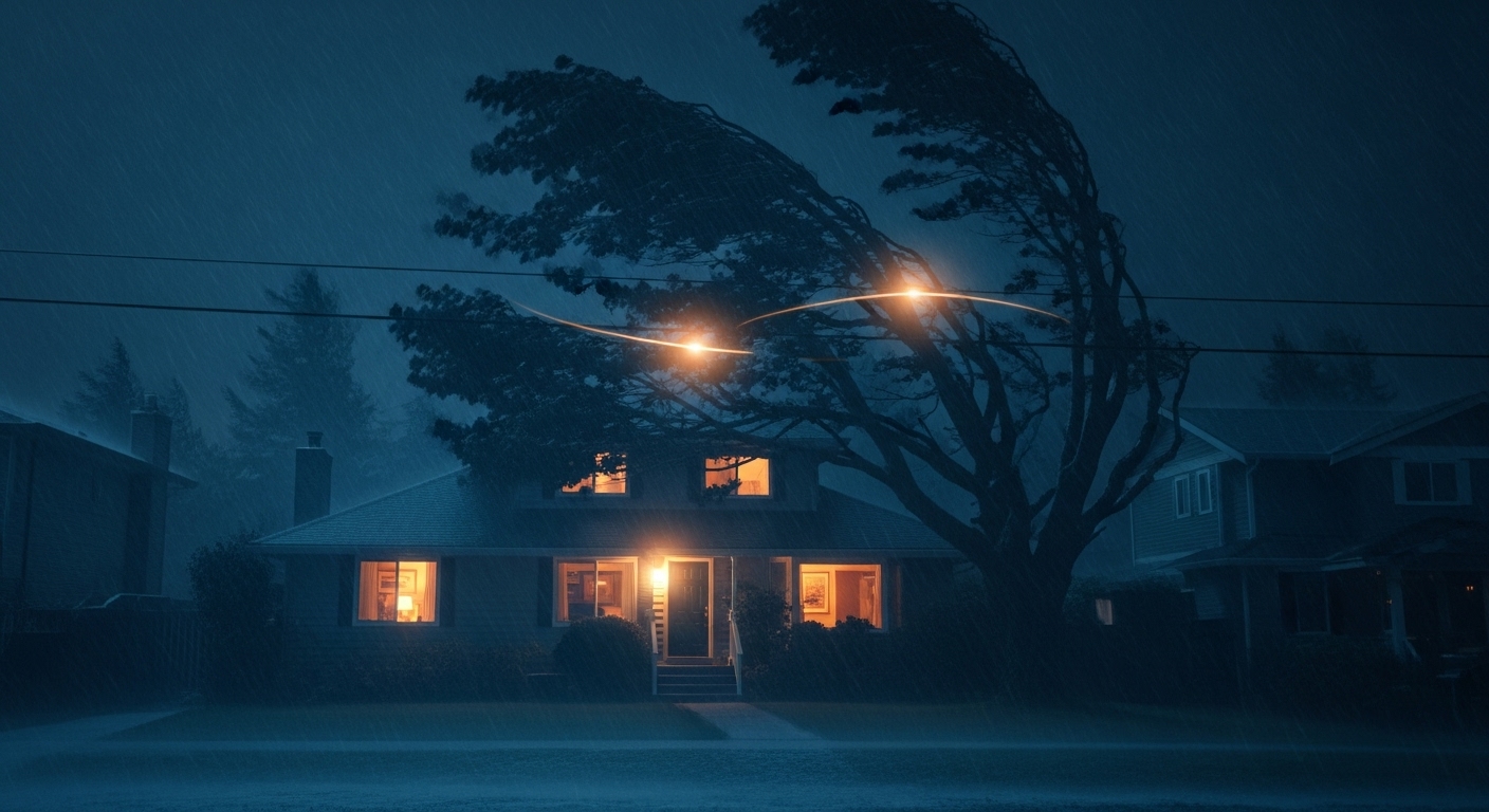 Maple Ridge home during a winter storm with a risk of power surge