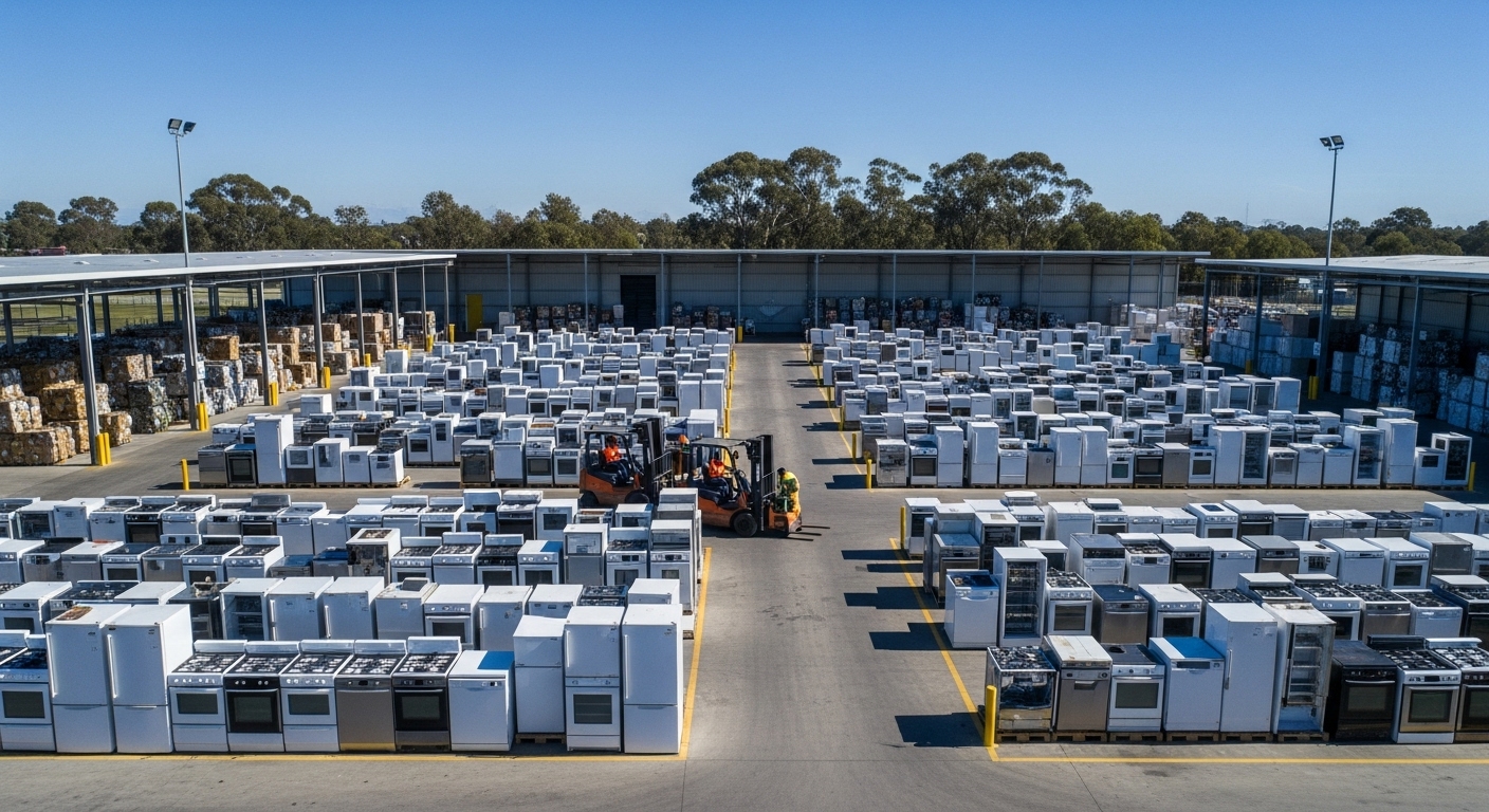 The entrance to the Ridge Meadows appliance recycling facility where residents can drop off old appliances.