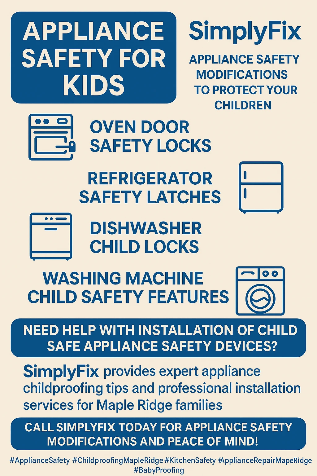 Key child appliance safety statistics infographic