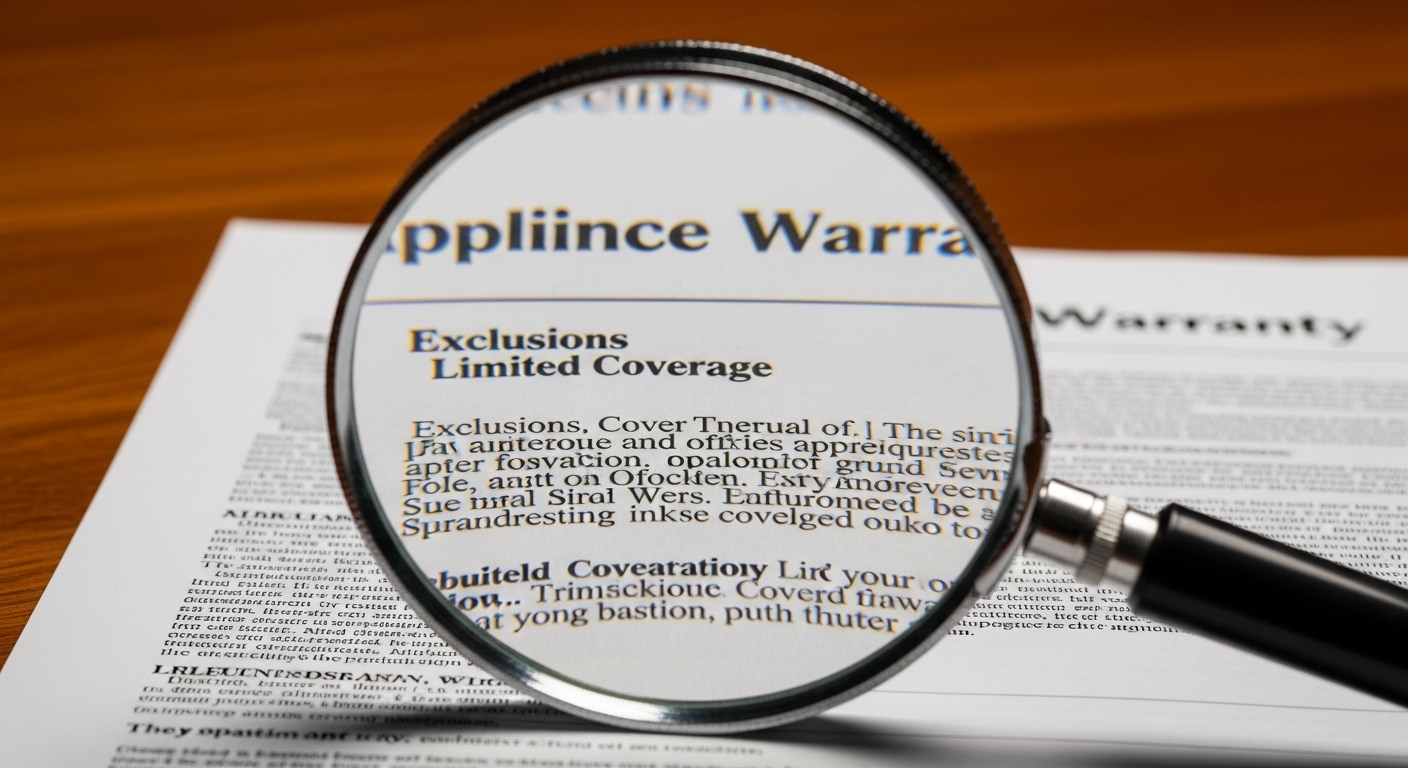 appliance warranty fine print magnifying glass