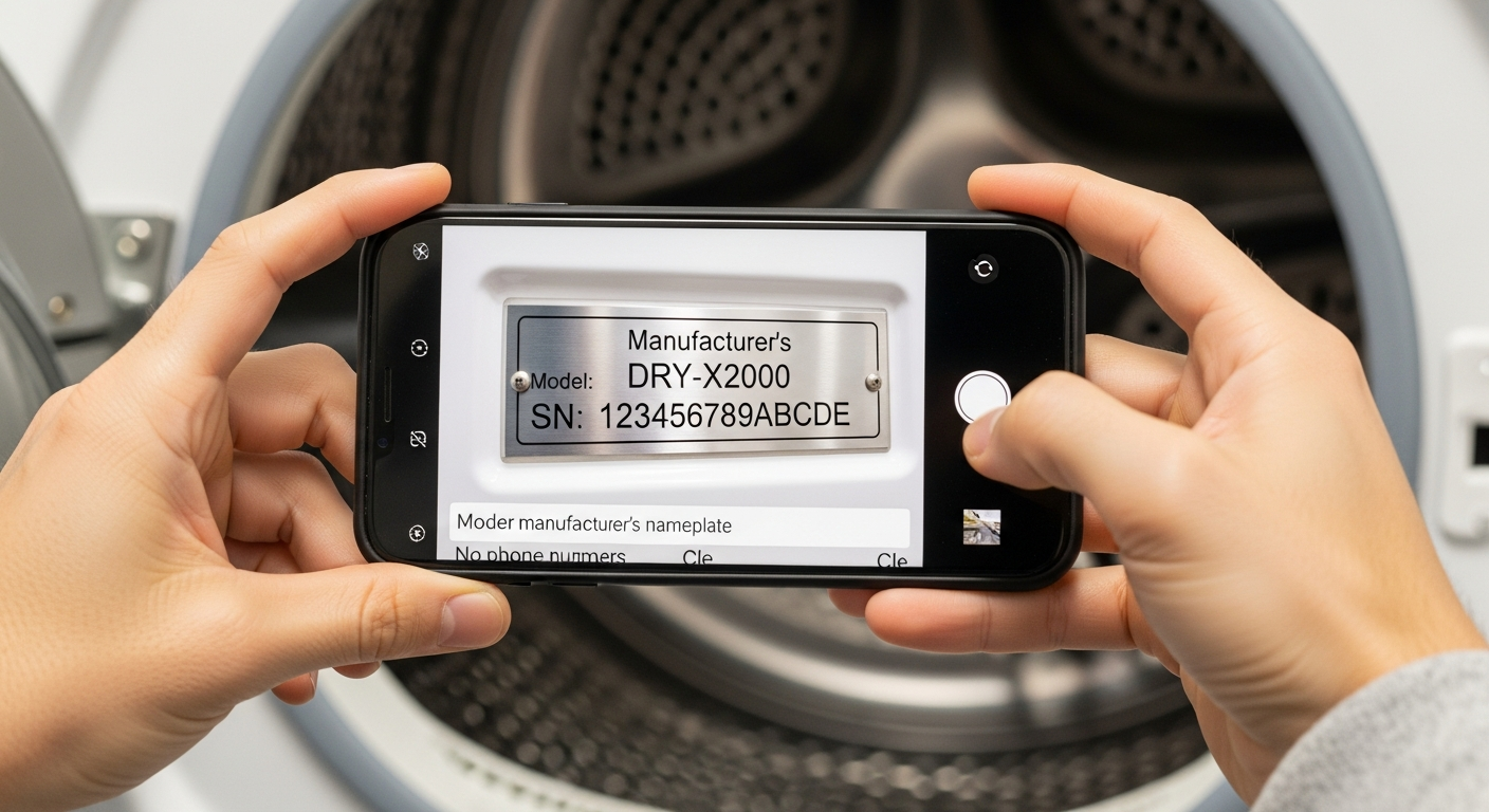 Checking appliance serial number with phone