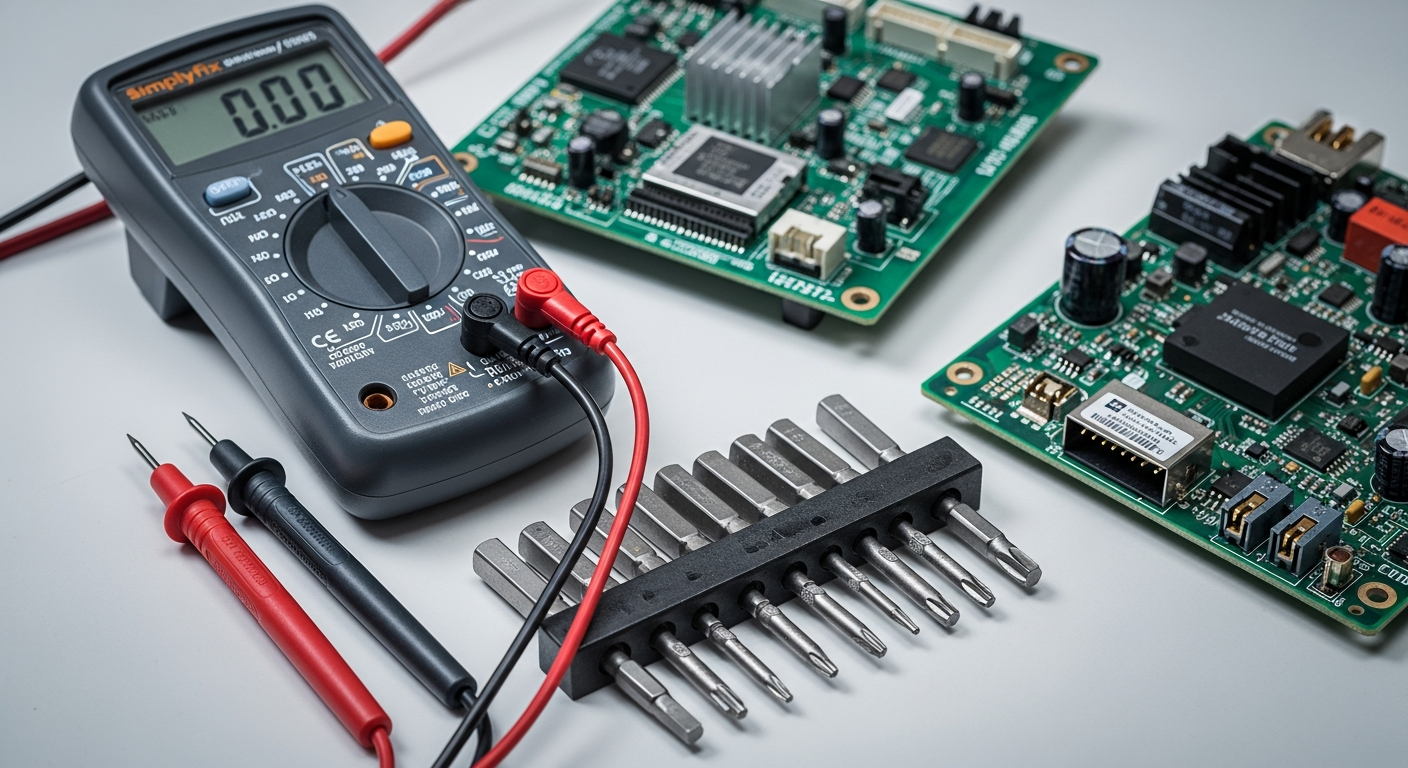 Professional appliance diagnostic tools including a multimeter