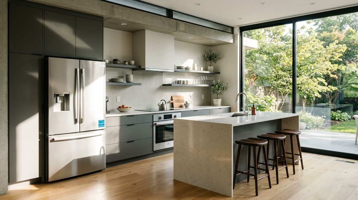 Modern energy efficient kitchen appliances installation