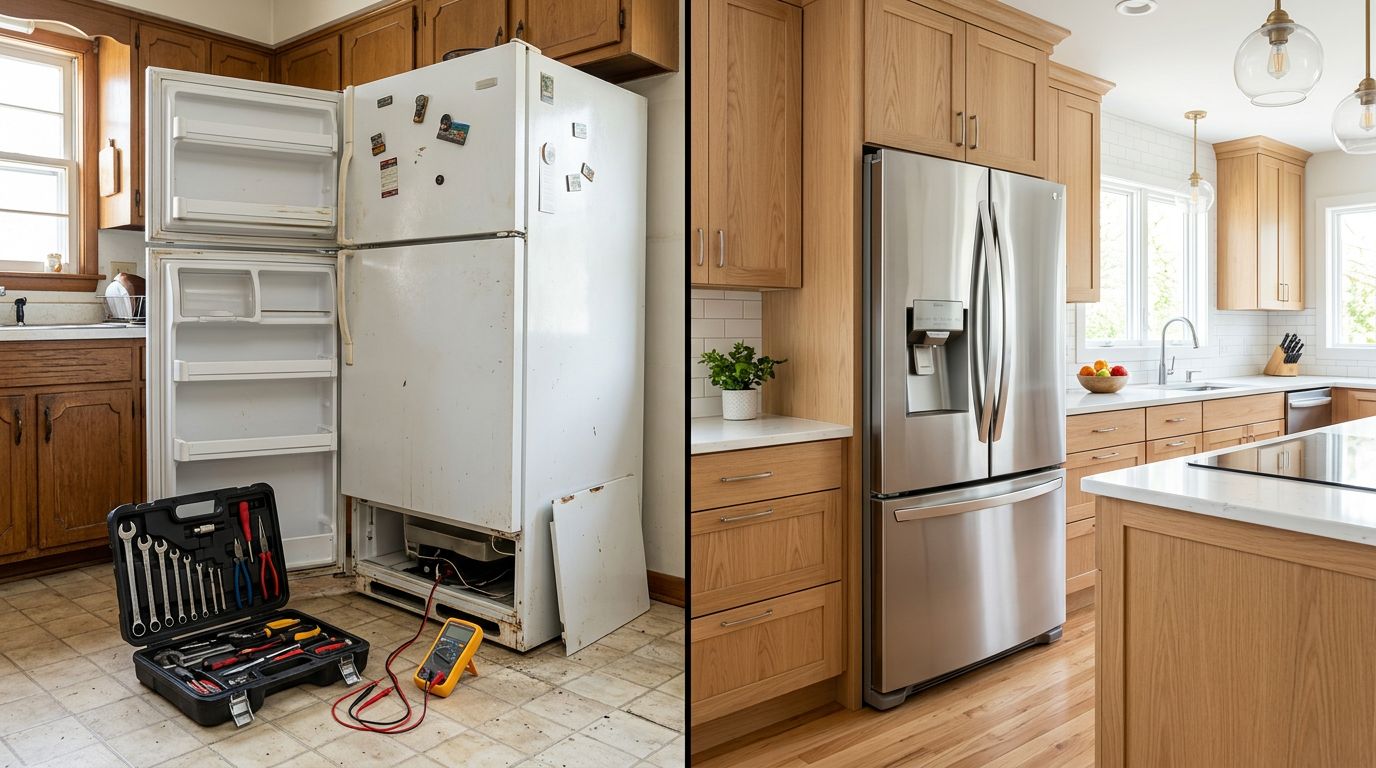 New refrigerator vs old appliance repair choice