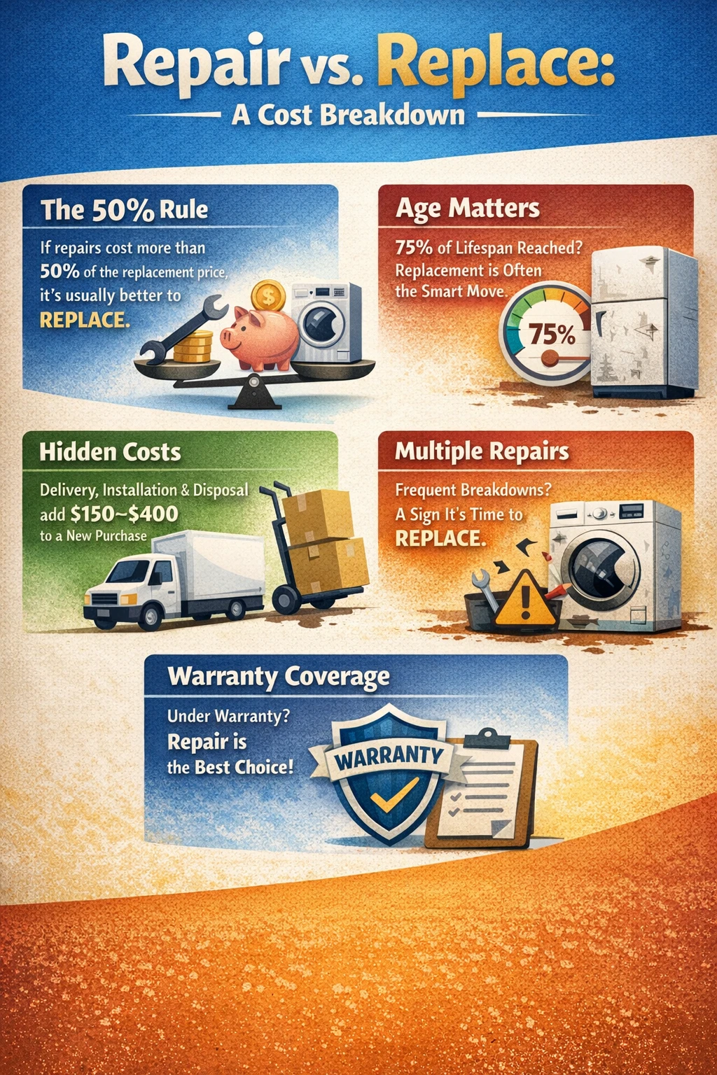 Repair vs Replace Appliance Decision Guide Infographic